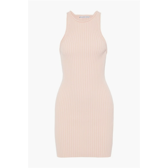 🦄NWT🦄 ALEXANDERWANG.T Cutout ribbed-knit mini dress - Picture 3 of 5